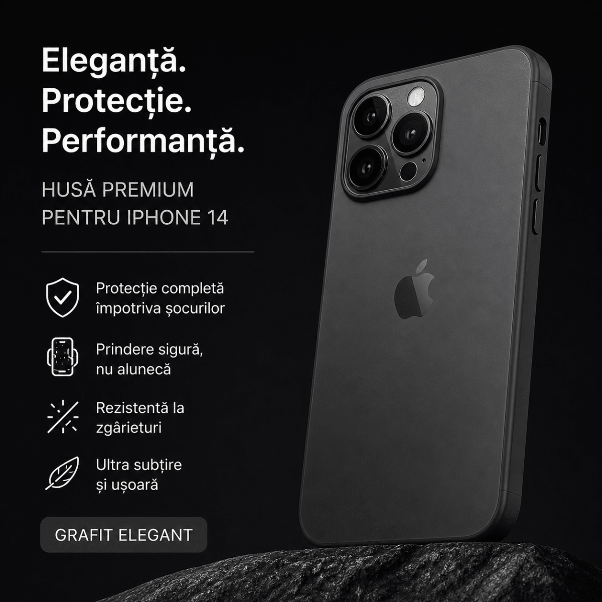 GraphiteShield™ – Husă Premium Grafit pentru iPhone 14 - Aura Store - Reduceri Online România, GraphiteShield™ – Husă Premium Grafit pentru iPhone 14 - Incaltaminte Online