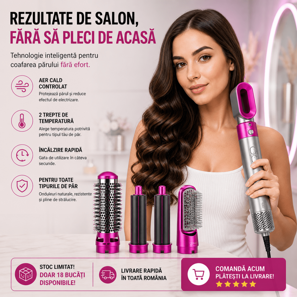 CurlEase Pro™ – Ondulator Profesional pentru Bucle Perfecte - Aura Store - Reduceri Online România, CurlEase Pro™ – Ondulator Profesional pentru Bucle Perfecte - Incaltaminte Online