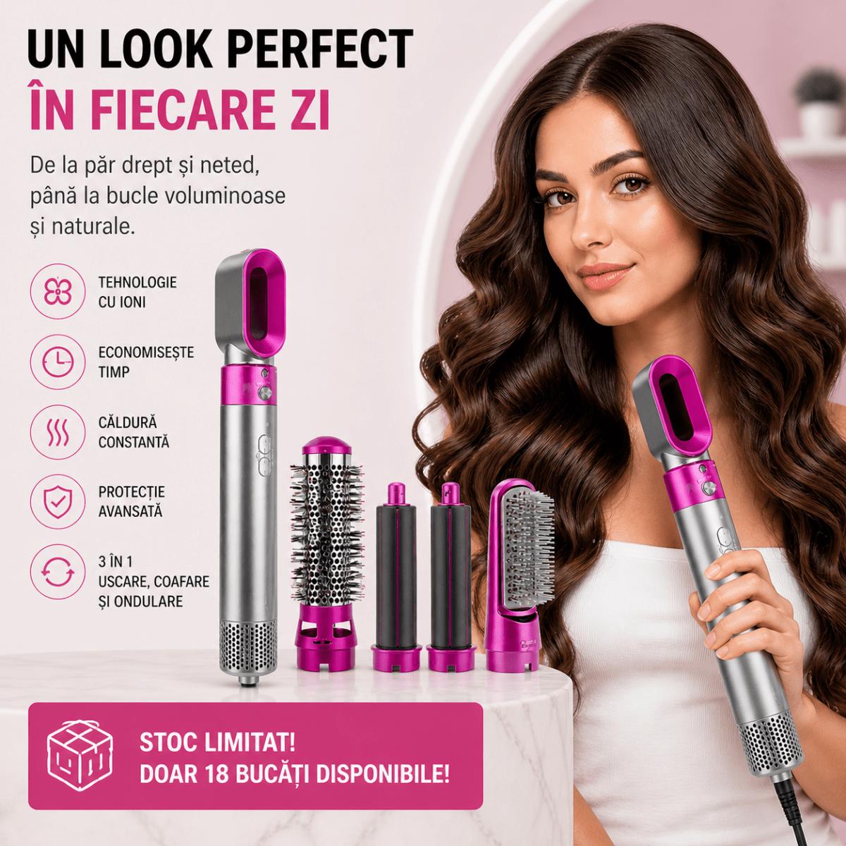 CurlEase Pro™ – Ondulator Profesional pentru Bucle Perfecte - Aura Store - Reduceri Online România, CurlEase Pro™ – Ondulator Profesional pentru Bucle Perfecte - Incaltaminte Online
