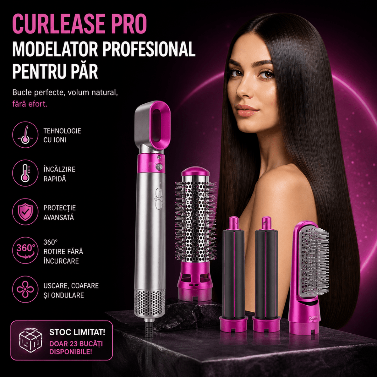 CurlEase Pro™ – Ondulator Profesional pentru Bucle Perfecte - Aura Store - Reduceri Online România, CurlEase Pro™ – Ondulator Profesional pentru Bucle Perfecte - Incaltaminte Online