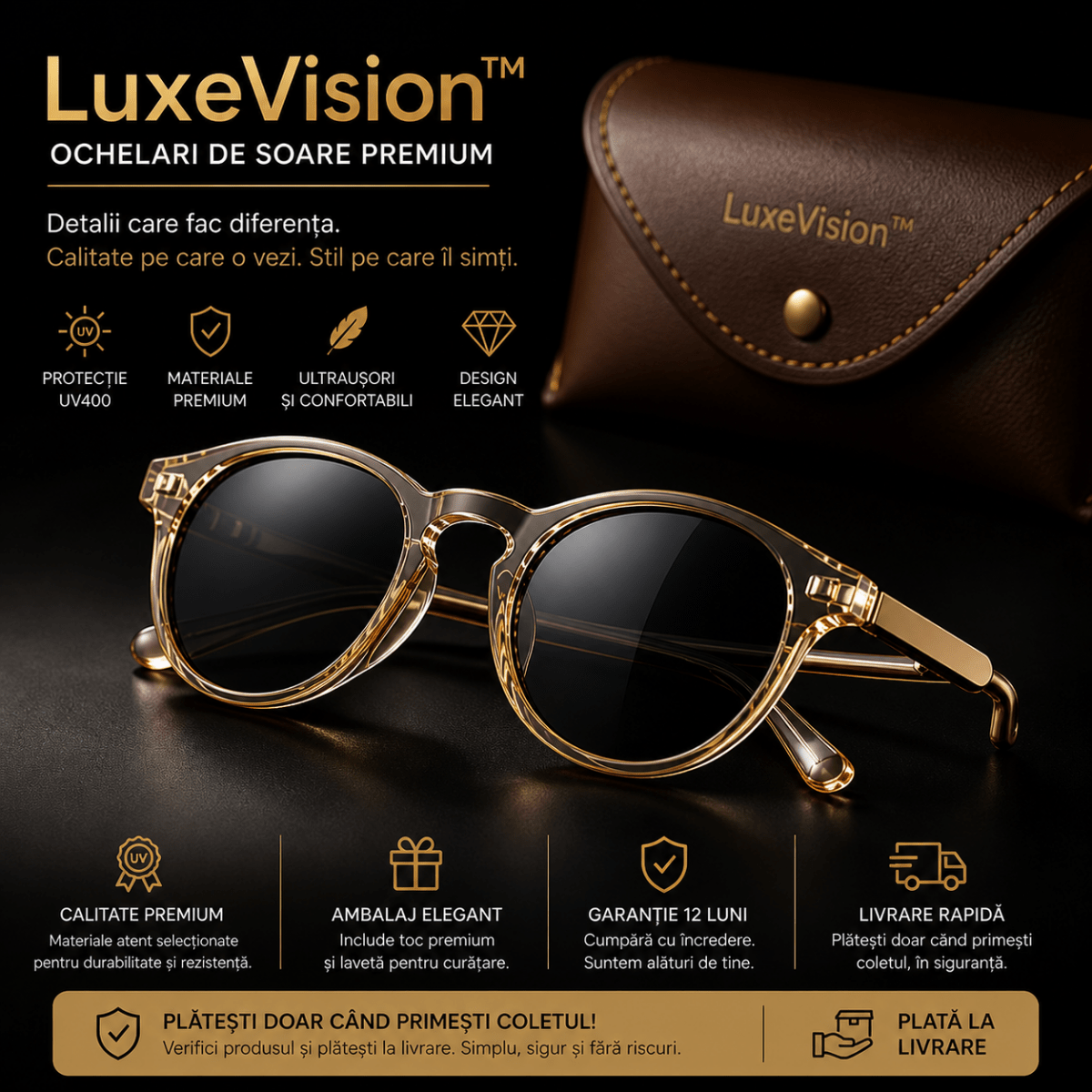 LuxeVision™ – Ochelari de Soare Premium - Aura Store - Reduceri Online România, LuxeVision™ – Ochelari de Soare Premium - Incaltaminte Online