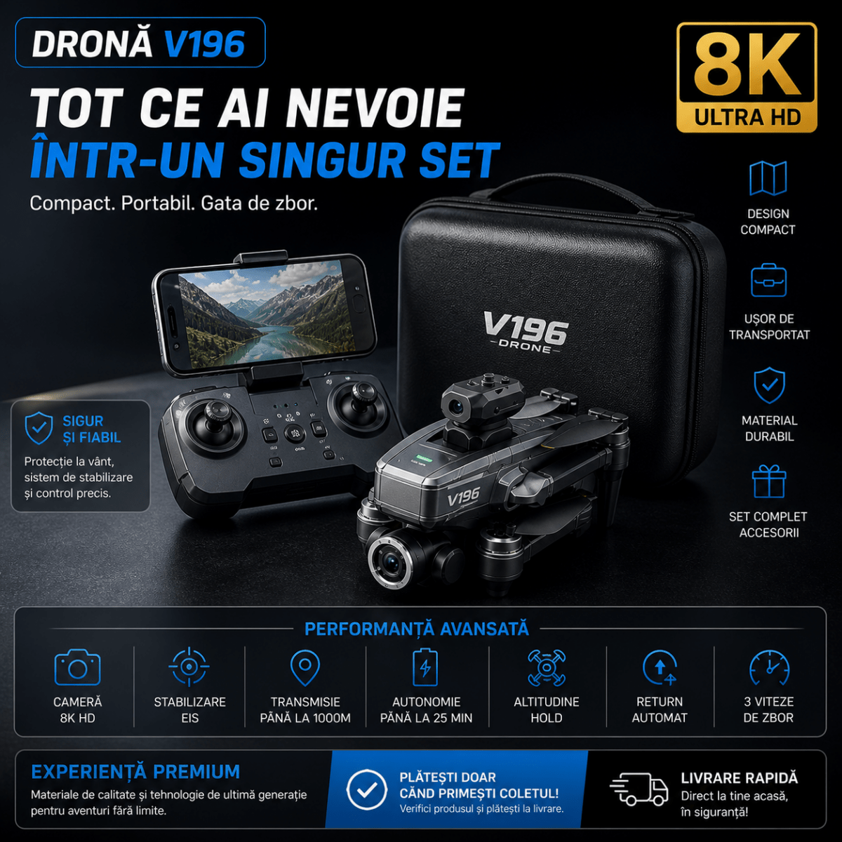 SkyVision Pro™ – Dronă 8K Ultra HD - Aura Store - Reduceri Online România, SkyVision Pro™ – Dronă 8K Ultra HD - Incaltaminte Online